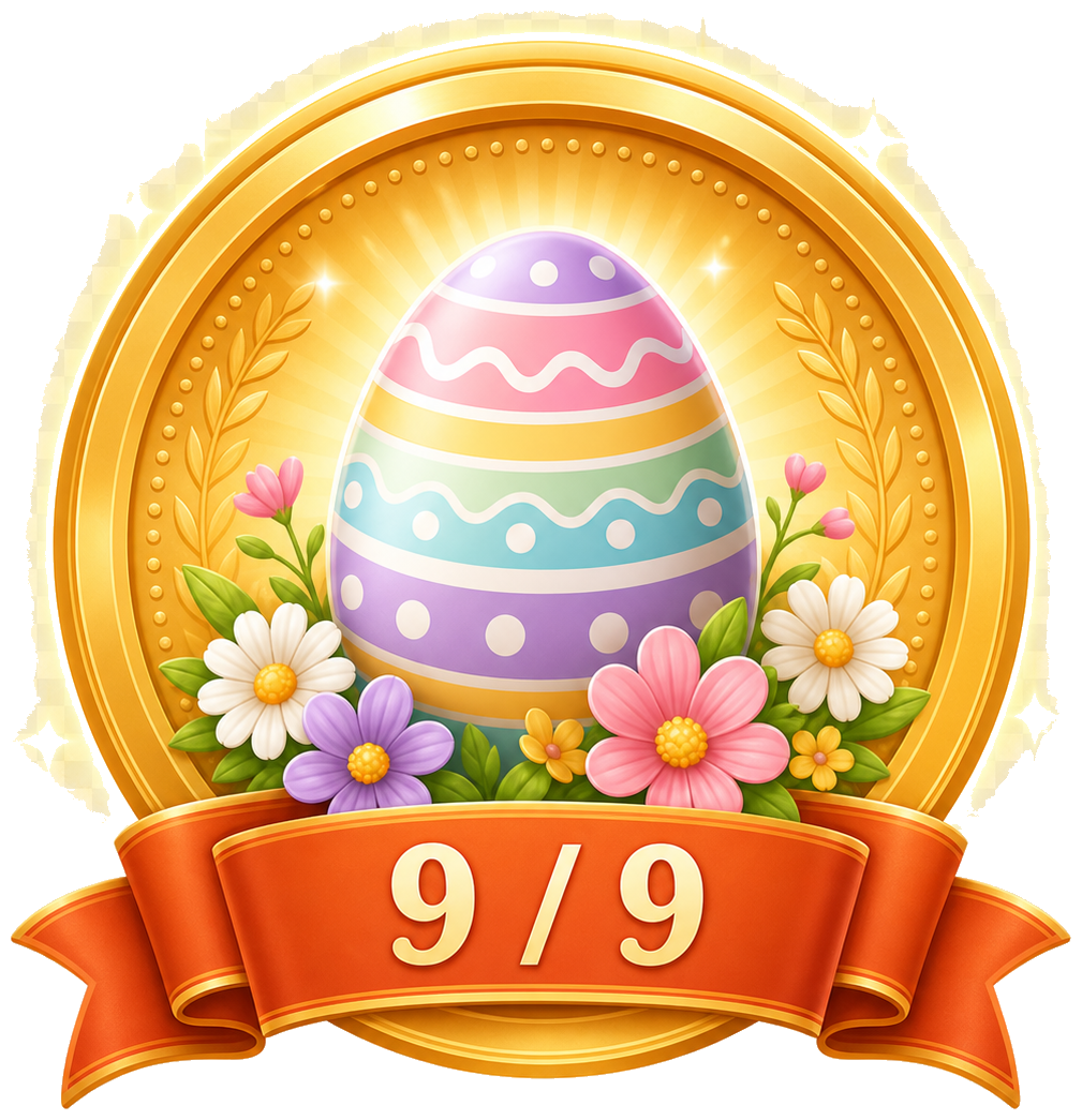 Gold Easter medal, 9 out of 9