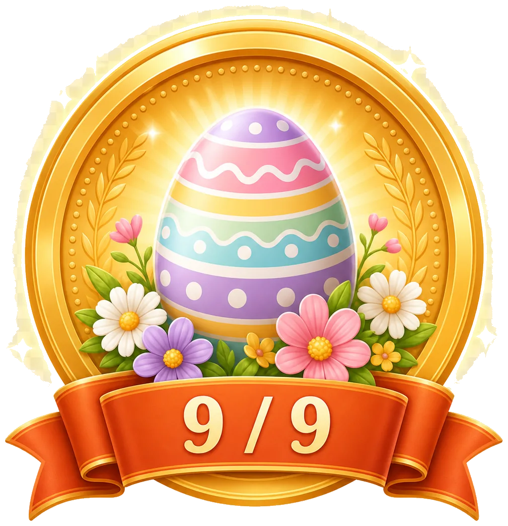 Gold Easter medal, 9 out of 9