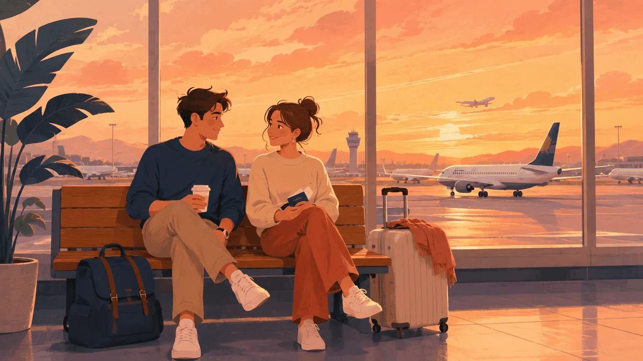 Airport at sunset