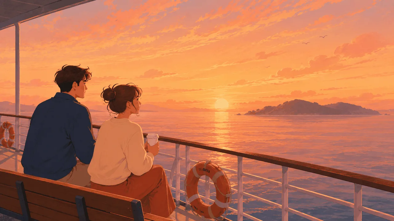 On a ferry