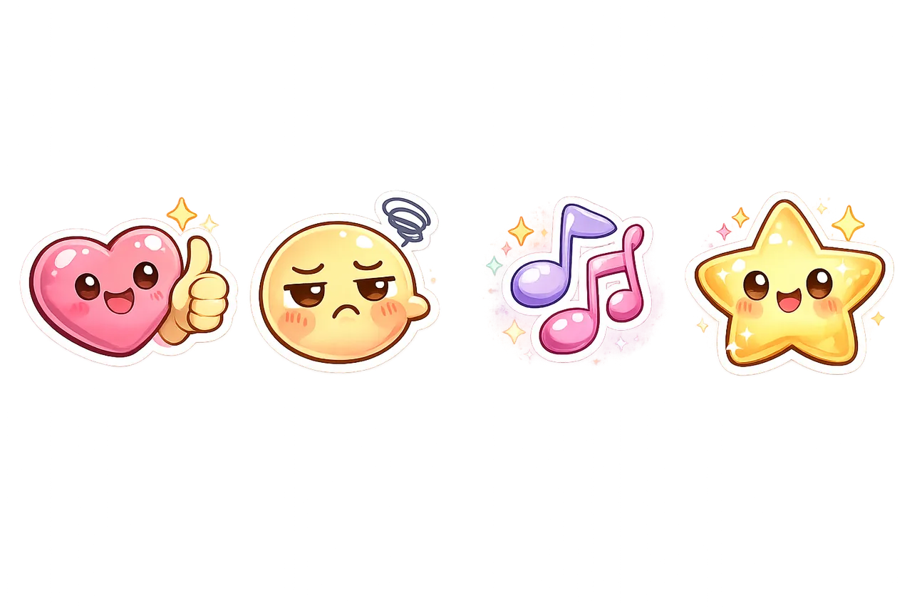 Like dislike music star stickers