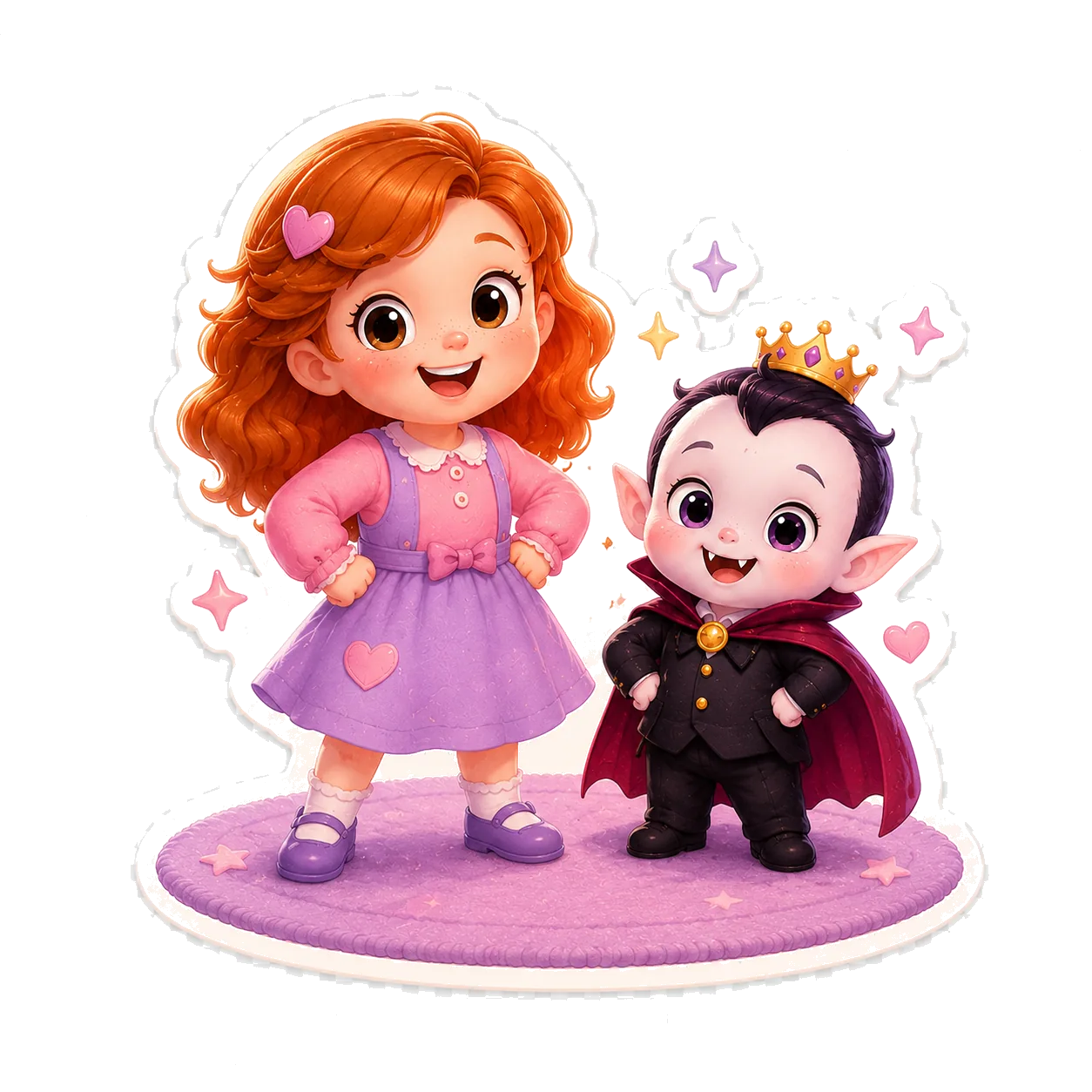 Julia and vampire standing together