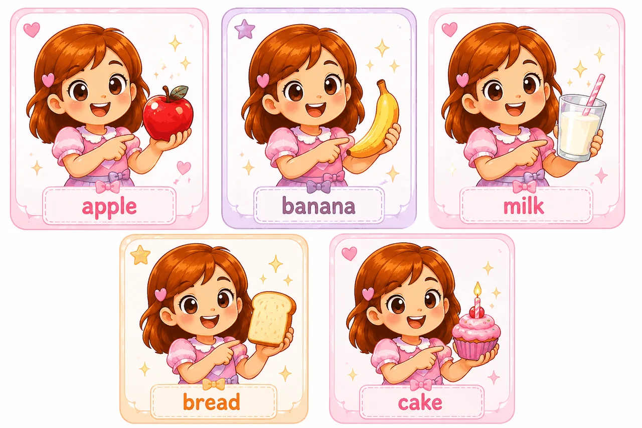 Five food cards