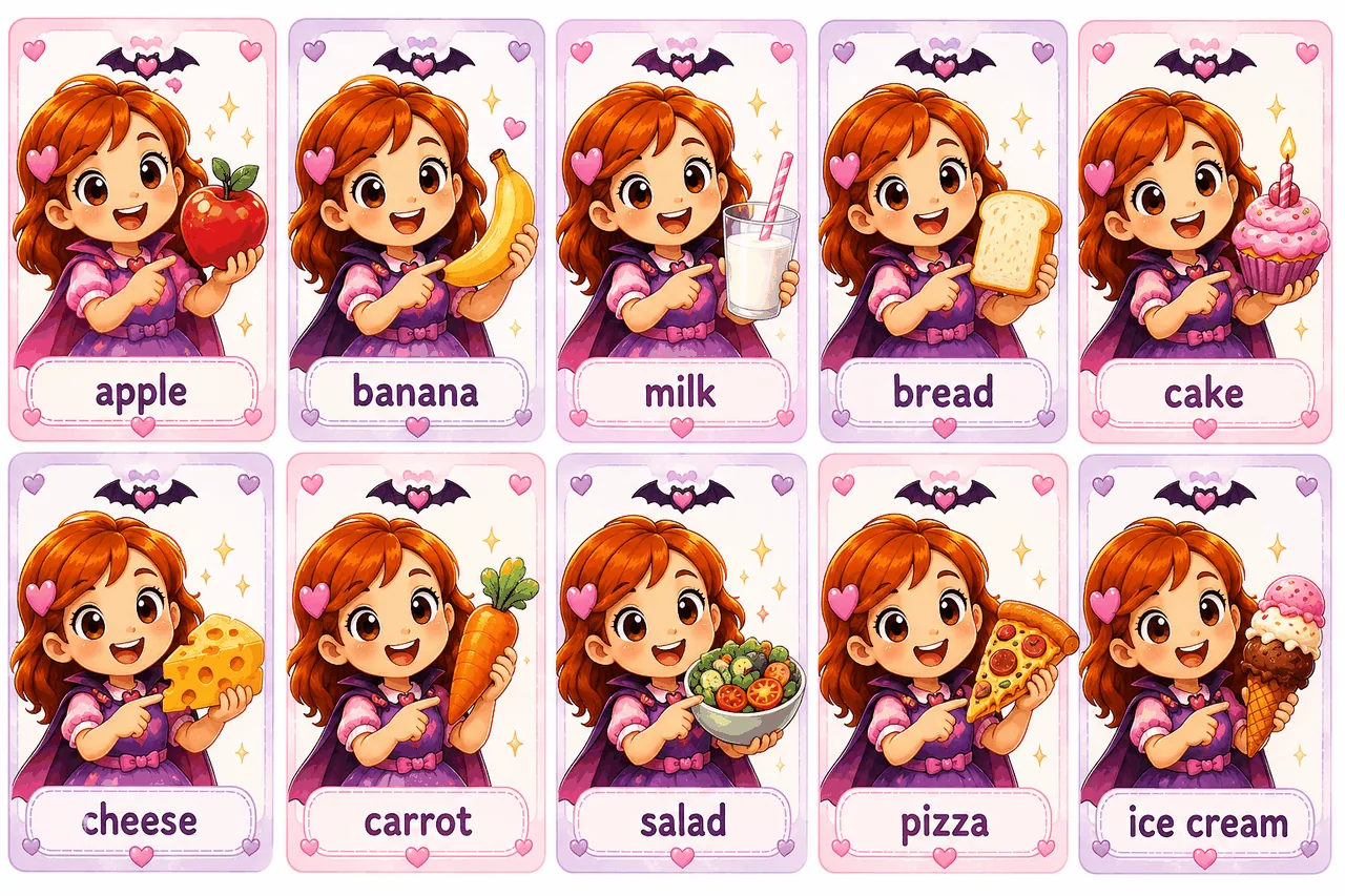 Food cards 10 items